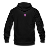 Unisex Fleece Zip Hoodie  WITH PINK  LOGO - black