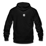 Unisex Fleece Zip Hoodie  WITH  WHITE LOGO - black