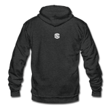 Unisex Fleece Zip Hoodie  WITH  WHITE LOGO - charcoal gray