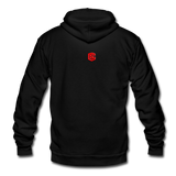 Unisex Fleece Zip Hoodie  WITH RED  LOGO - black