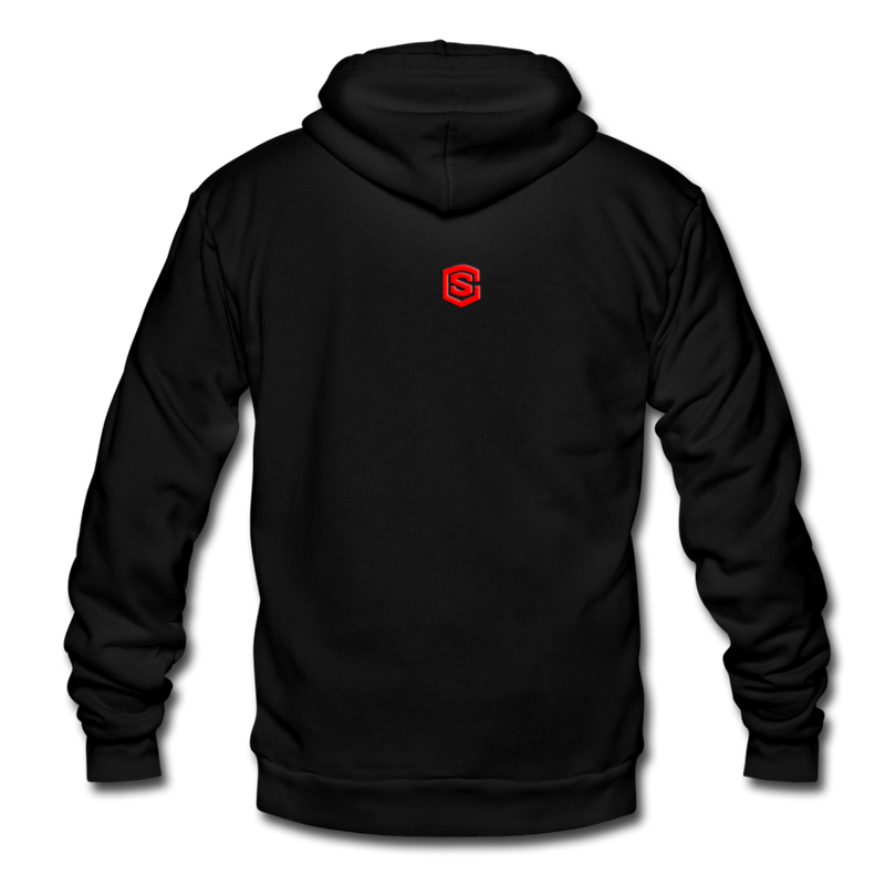 Unisex Fleece Zip Hoodie  WITH RED  LOGO - black