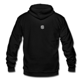 Unisex Fleece Zip Hoodie  WITH SILIVER  LOGO - black