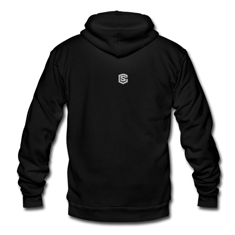 Unisex Fleece Zip Hoodie  WITH SILIVER  LOGO - black