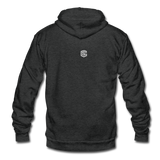 Unisex Fleece Zip Hoodie  WITH SILIVER  LOGO - charcoal gray