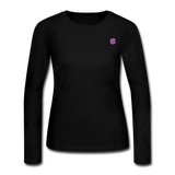 Women's Long Sleeve Jersey T-Shirt  WITH  PINK  LOGO - black