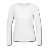 Women's Long Sleeve Jersey T-Shirt  WITH WHITE  LOGO - white