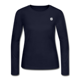 Women's Long Sleeve Jersey T-Shirt  WITH WHITE  LOGO - navy