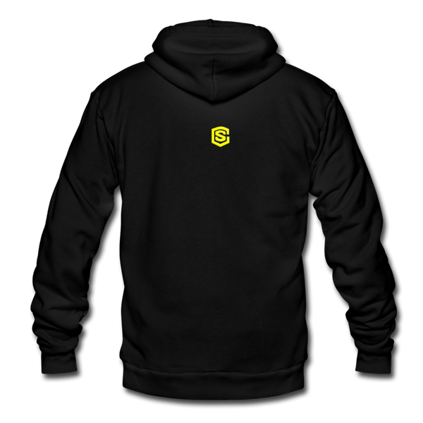 Unisex Fleece Zip Hoodie  WITH YELLOW  LOGO - black