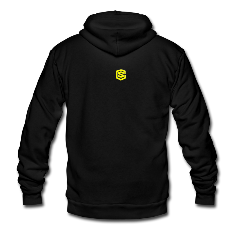 Unisex Fleece Zip Hoodie  WITH YELLOW  LOGO - black