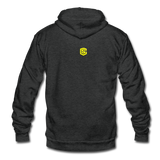 Unisex Fleece Zip Hoodie  WITH YELLOW  LOGO - charcoal gray