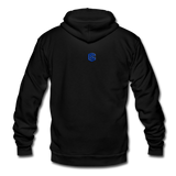 Unisex Fleece Zip Hoodie  WITH  BLUE LOGO - black