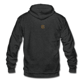 Unisex Fleece Zip Hoodie  WITH BROWN  LOGO - charcoal gray