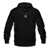 Unisex Fleece Zip Hoodie  WITH GOLD  LOGO - black