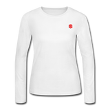 Women's Long Sleeve Jersey T-Shirt  WITH RED  LOGO - white