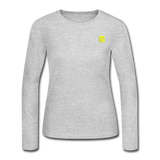 Women's Long Sleeve Jersey T-Shirt  WITH  YELLOW  LOGO - gray