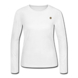 Women's Long Sleeve Jersey T-Shirt  WITH BROWN  LOGO - white