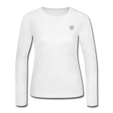 Women's Long Sleeve Jersey T-Shirt  WITH SILIVER  LOGO - white