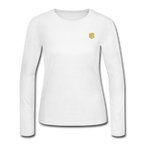 Women's Long Sleeve Jersey T-Shirt  WITH GOLD  LOGO - white