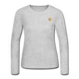 Women's Long Sleeve Jersey T-Shirt  WITH GOLD  LOGO - gray