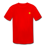 Kids' Moisture Wicking Performance T-Shirt  WITH YELLOW  LOGO - red