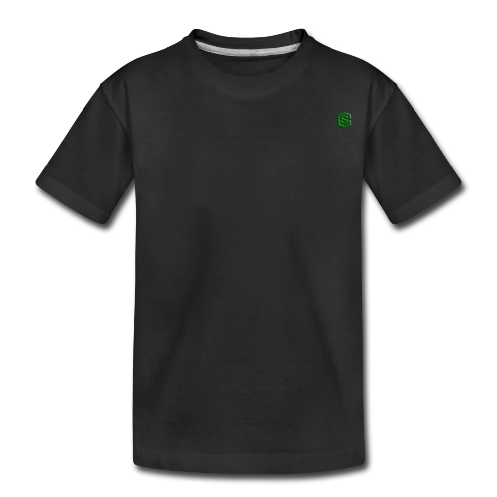 Kid’s Premium Organic T-Shirt  WITH  GREEN  LOGO - black