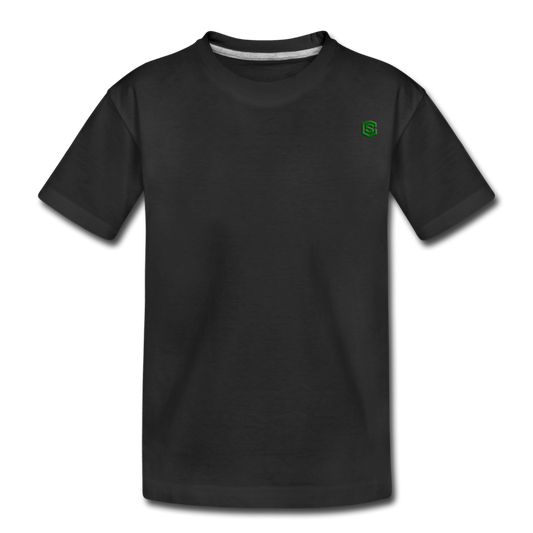 Kid’s Premium Organic T-Shirt  WITH  GREEN  LOGO - black