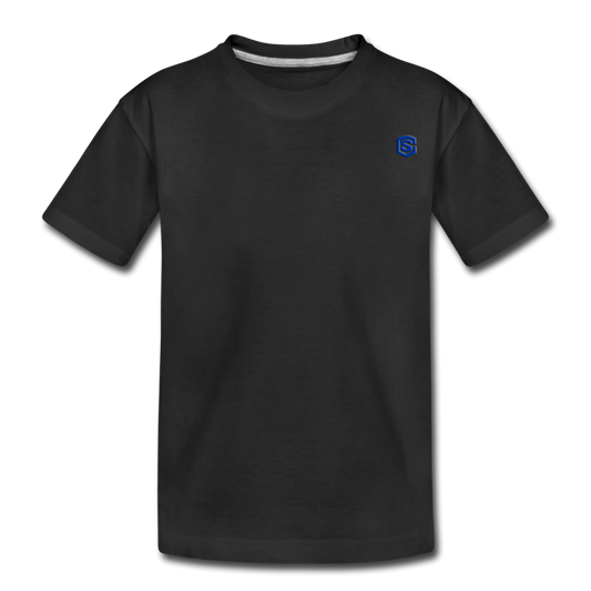 Kid’s Premium Organic T-Shirt  WITH BLUE  LOGO - black