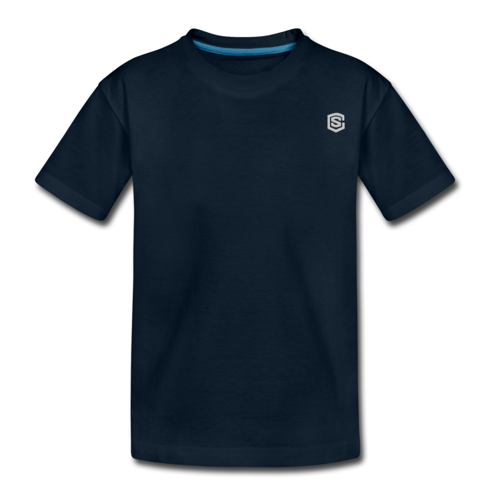 Kid’s Premium Organic T-Shirt  WITH SILIVER  LOGO - deep navy