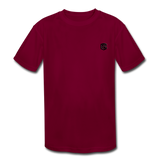 Kids' Moisture Wicking Performance T-Shirt  WITH  BLACK LOGO - burgundy