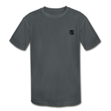 Kids' Moisture Wicking Performance T-Shirt  WITH  BLACK LOGO - charcoal