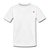 Kid’s Premium Organic T-Shirt  WITH  PINK  LOGO - white