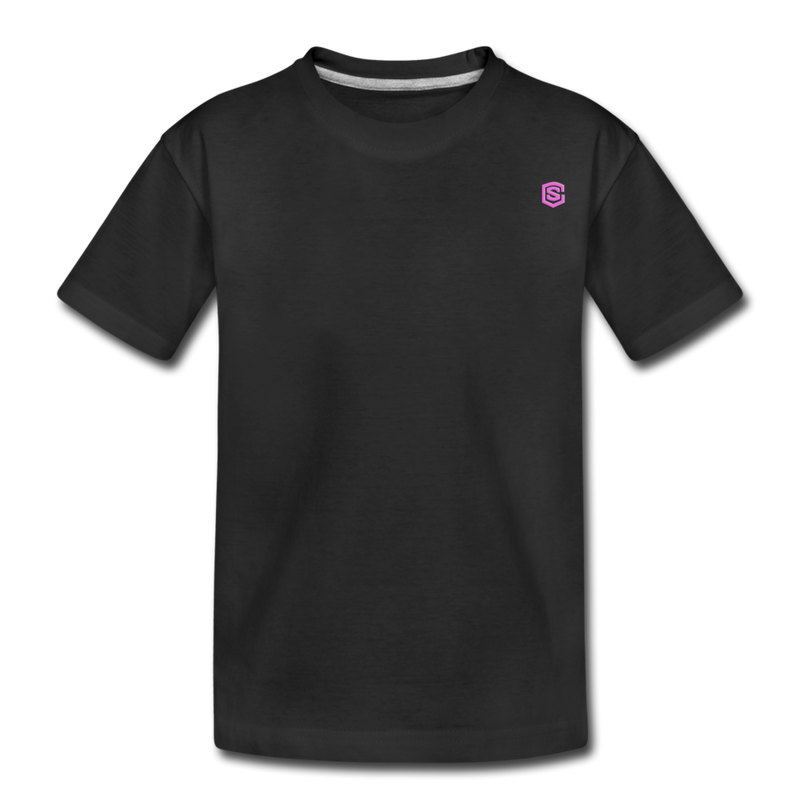Kid’s Premium Organic T-Shirt  WITH  PINK  LOGO - black