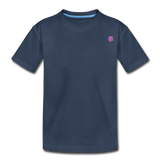 Kid’s Premium Organic T-Shirt  WITH  PINK  LOGO - navy