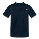 Kid’s Premium Organic T-Shirt  WITH  PINK  LOGO - deep navy
