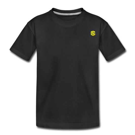 Kid’s Premium Organic T-Shirt  WITH YELLOW LOGO - black