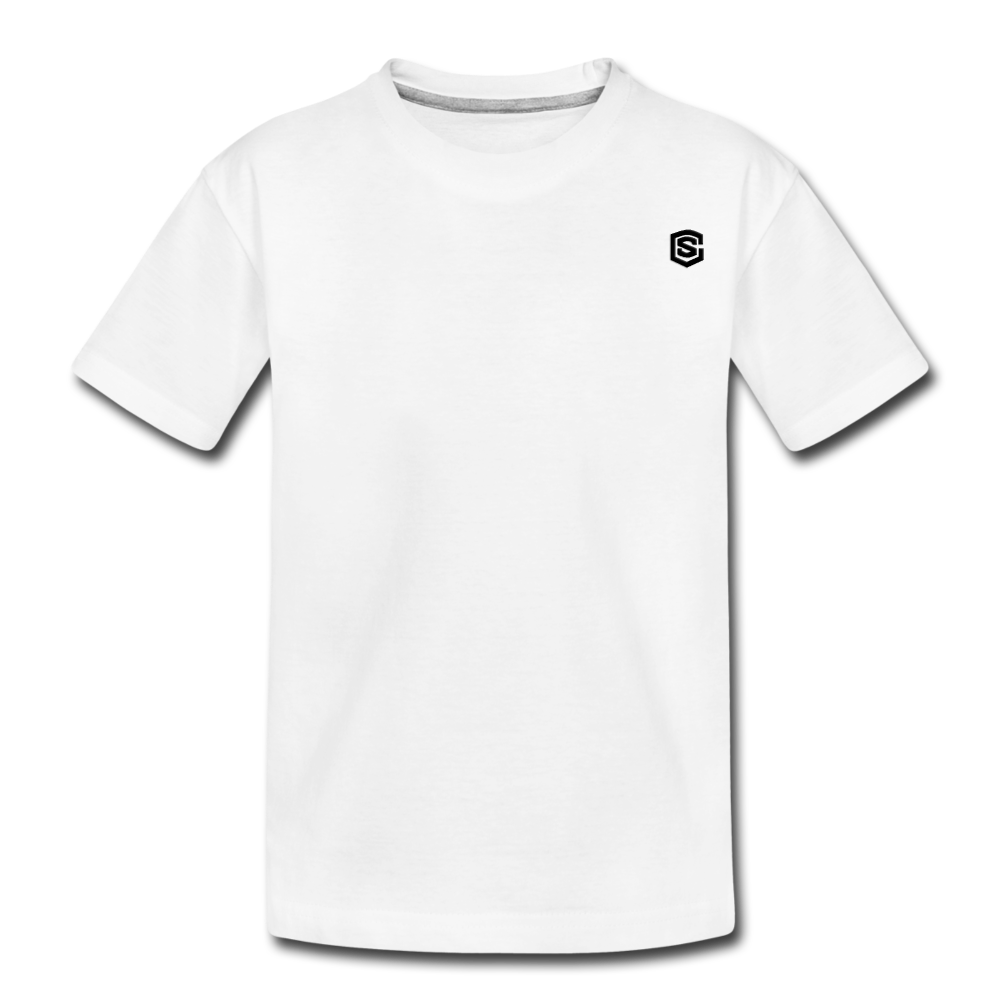 Kid’s Premium Organic T-Shirt  WITH BLACK  LOGO - white