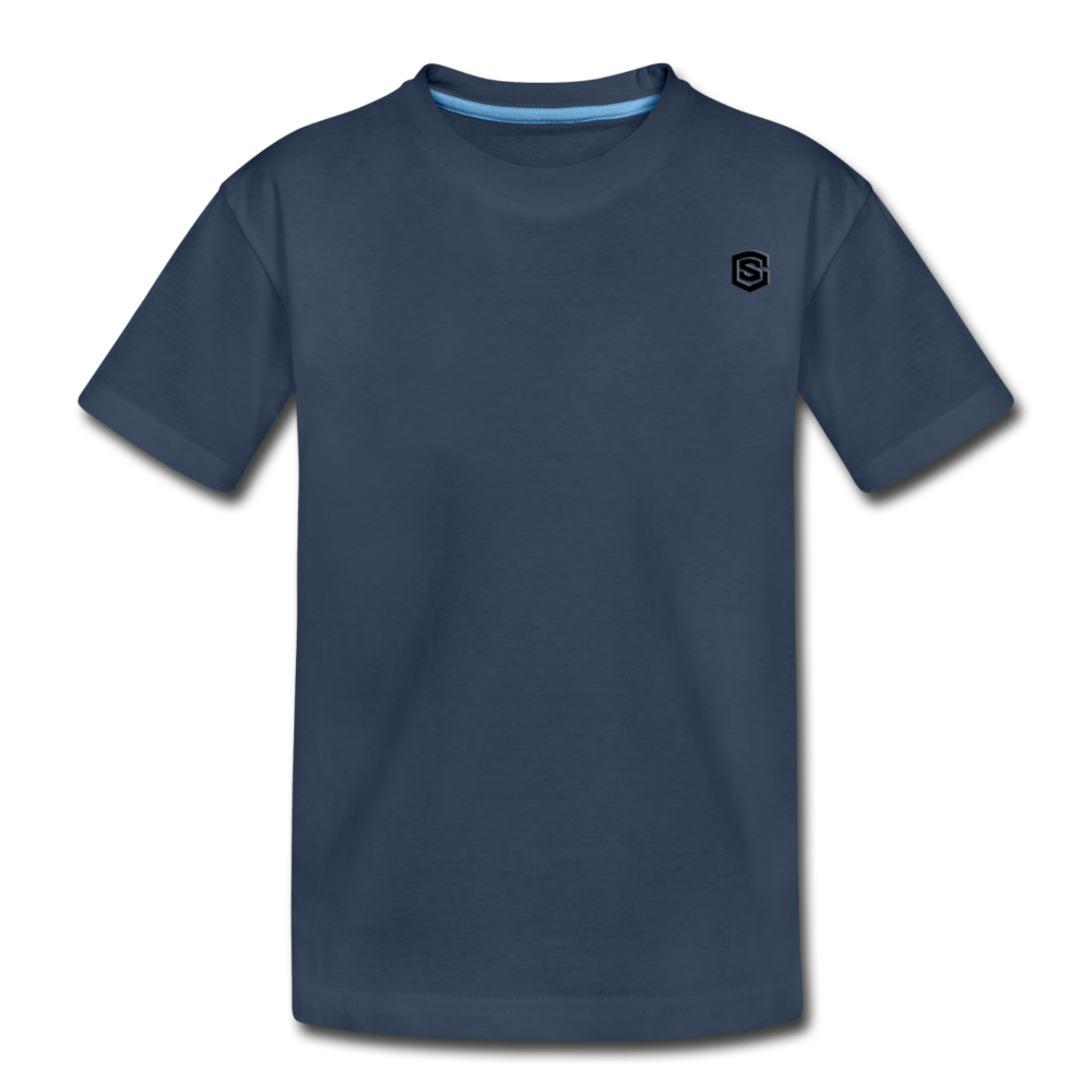 Kid’s Premium Organic T-Shirt  WITH BLACK  LOGO - navy