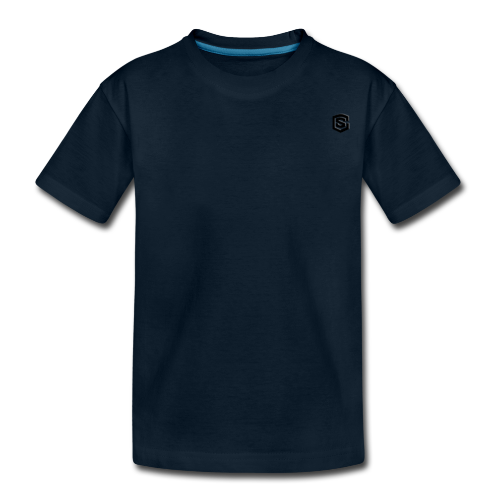 Kid’s Premium Organic T-Shirt  WITH BLACK  LOGO - deep navy
