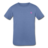 Kids' Tri-Blend T-Shirt   WITH  PINK LOGO - heather Blue