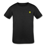 Kids' Tri-Blend T-Shirt   WITH  YELLOW  LOGO - heather black