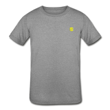 Kids' Tri-Blend T-Shirt   WITH  YELLOW  LOGO - heather gray