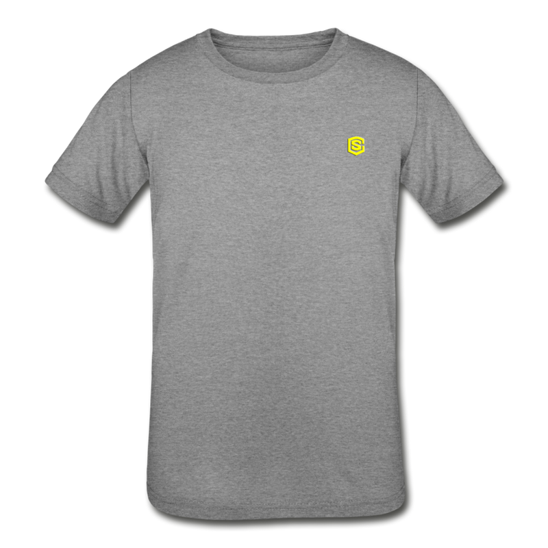 Kids' Tri-Blend T-Shirt   WITH  YELLOW  LOGO - heather gray