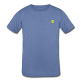 Kids' Tri-Blend T-Shirt   WITH  YELLOW  LOGO - heather Blue