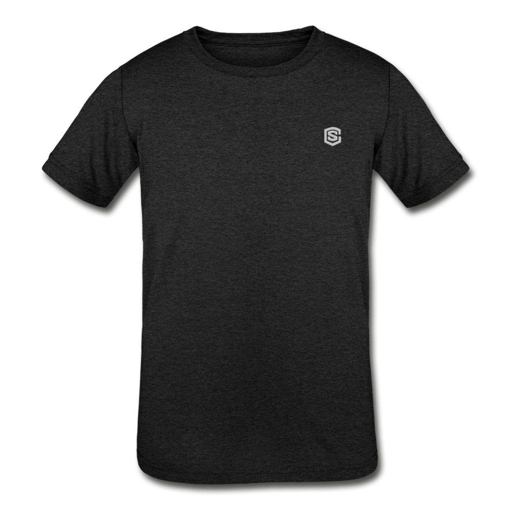 Kids' Tri-Blend T-Shirt   WITH  SILIVER LOGO - heather black