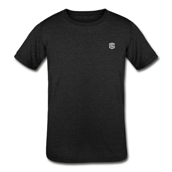 Kids' Tri-Blend T-Shirt   WITH  SILIVER LOGO - heather black