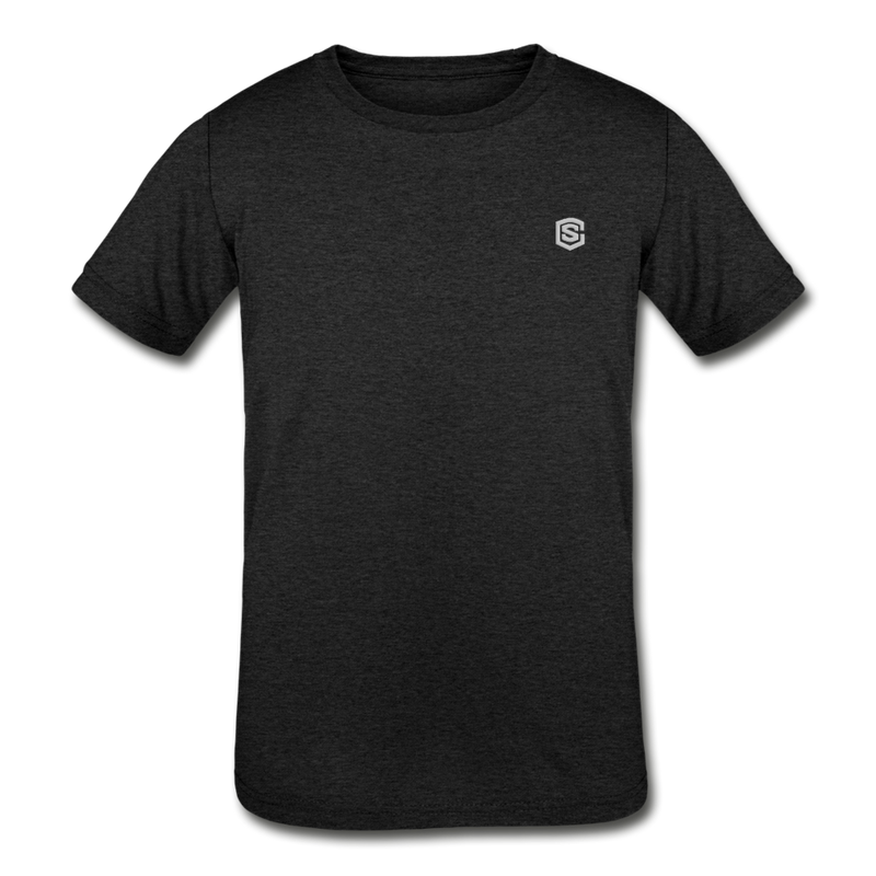 Kids' Tri-Blend T-Shirt   WITH  SILIVER LOGO - heather black