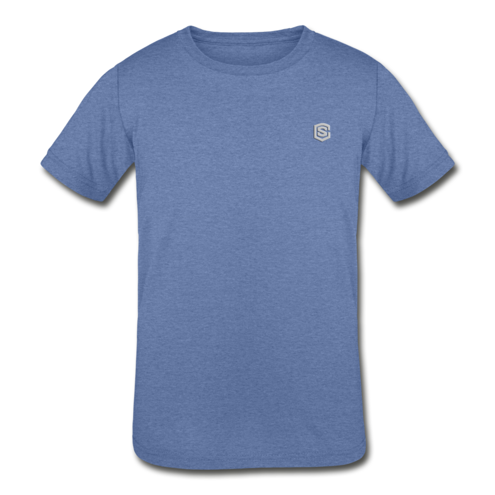 Kids' Tri-Blend T-Shirt   WITH  SILIVER LOGO - heather Blue