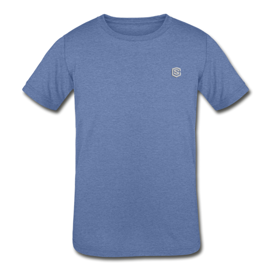 Kids' Tri-Blend T-Shirt   WITH  SILIVER LOGO - heather Blue