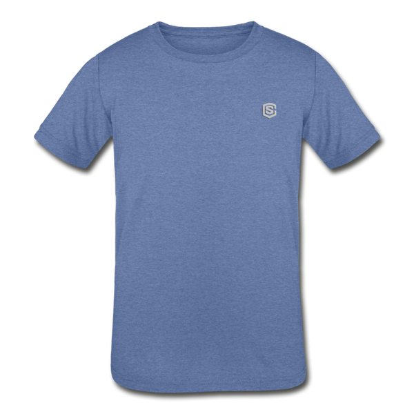 Kids' Tri-Blend T-Shirt   WITH  SILIVER LOGO - heather Blue