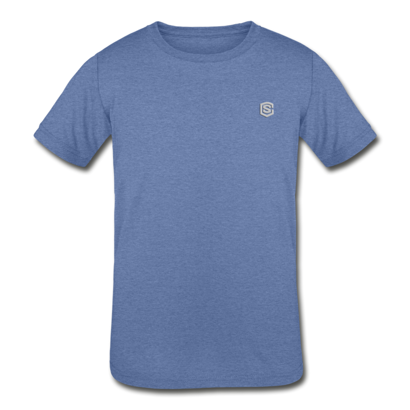 Kids' Tri-Blend T-Shirt   WITH  SILIVER LOGO - heather Blue